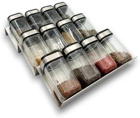 usporadejto.cz Sada 16ks koreničiek INOX 100ml + 4ks nerezový organizér na koreničky VASKY - NEREZ + sada 24ks štítkov