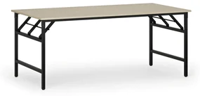 Konferenčný stôl FAST READY s čiernou podnožou, 1800 x 900 x 750 mm, breza