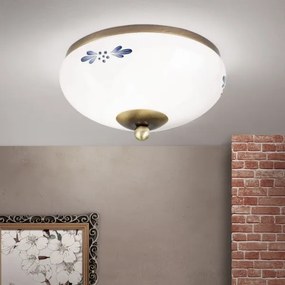 Orion DL 7-672 - Stropné svietidlo LANDHAUS 1xE27/60W/230V pr. 21 cm bronz/biela