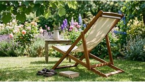 Béžové/v prírodnej farbe drevené záhradné ležadlo Dionysus – Bonami Essentials