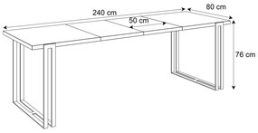 Jedálensky rozkladací stôl KALEN dub sonoma Rozmer stola: 160/260x90cm
