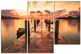 Obraz na plátne - Krásny západ slnka nad jazerom 1164FD (105x70 cm)