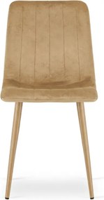 Béžová zamatová stolička LAVA CAMEL BEIGE