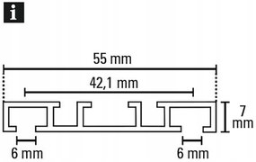 Dekorstudio Stropná hliníková dvojitá koľajnica SMALL Plus Dĺžka: 580cm, Typ príslušenstva: Bežce AS + Francúzsky háčik