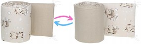 Ochranný mantinel do postieľky 180x30 cm BABYMAM PREMIUM - Žirafa/biele bodky na béžovej