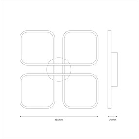Stropné LED svietidlo Hidalgo, 1x LED 40w, 4000k, b