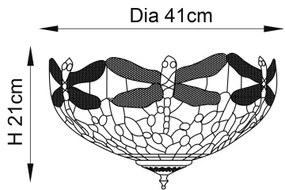 Endon 70722 - Stropné svietidlo Tiffany DRAGONFLY 2xE27/60W/230V priemer 41 cm