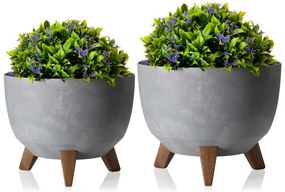 Sada 2 kvetináčov Rosa Linea sivý betón