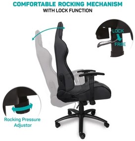 CONNECT IT CGC-1200-GY - Herná stolička Monaco Pro sivá/čierna