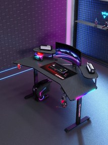 Herný stôl s podsvietením BR03 čierny 160 cm