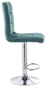 LuxuryForm DESIGN Barová stolička TOLEDO VELUR na striebornom tanieri - zelená
