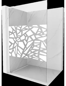Mexen Kioto L sprchová stena Walk-in 120 x 200 cm, biely vzor, biela - 800-120-103-20-85