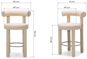 Barová židle Pedro bouclé ecru