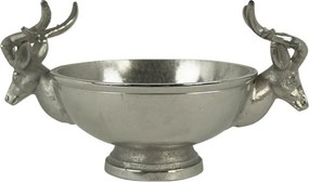 Strieborná kovová miska s jeleňmi S - 25 * 17 * 14cm