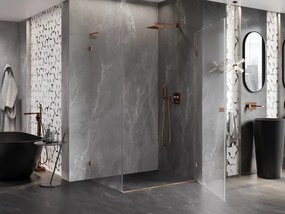 Mexen Lunar-B L pravý výklopný sprchový kút 95 x 90 cm, číre sklo, medená matná, 832L-095-090-65-00-P