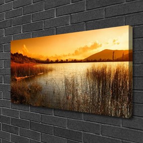 Obraz Canvas Jazero príroda západ 125x50 cm