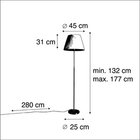 Stojacia lampa bronzová so skladaným tienidlom krémovým 45 cm nastaviteľná - Parte