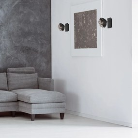 Nástenné svietidlo Logan, 1x zlaté/čierne kovové tienidlo, b