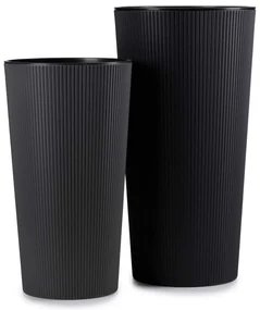 PLASTOVÝ KVETINÁČ URBANIKA ECO SADA 2KS 57X30 CM+46,6X25,5 CM ČIERNA
