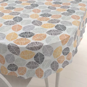 Biante Dekoračný oválny obrus Leona LN-136 Hnedé a oranžové lístky 130x180 cm