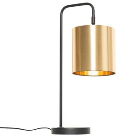 Moderná stolná lampa čierna so zlatou - Lofty