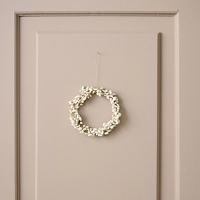 Ib Laursen Dekoratívny korálkový venček White Beads Ø 8 cm