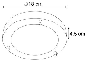 Moderné stropné svietidlo oceľ 18 cm IP44 - Yuma
