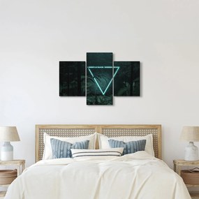 Obraz - Neónový trojuholník v jungli (90x60 cm)