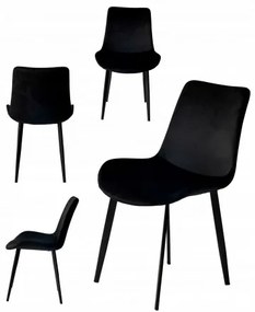 Sammer Kvalitná čierna industriálna velvet stolička LR800 LORD velvet čierna