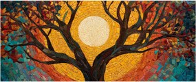 Obraz - Slnko v korune stromu života (120x50 cm)