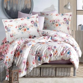 SATÉNOVÉ OBLIEČKY LUXURY FARYA 200X220 CM, 2KS 70X80 CM KVETY