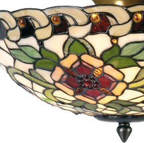 Stropné svietidlo Tiffany Alienor - Ø 40 * 25 cm E14 / max 2 * 40W