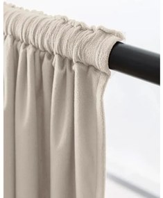 Béžový zatemňovací záves VELVET 140x250 cm Zavesenie: Kovové krúžky