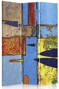 Ozdobný paraván Abstraktní barevné - 110x170 cm, trojdielny, obojstranný paraván 360°