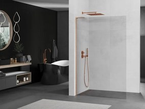 Mexen Kioto L, sprchová zástena Walk-In 105 x 200 cm, 8mm číre sklo, medený matný profil, 800-105-103-65-00