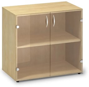 Nízka sklenená skriňa ProOffice 80 x 45,8 x 73,5 cm, divoká hruška