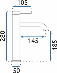 Rea Spot, vysoká umývadlová batéria h-280, zlatá lesklá, REA-B2015