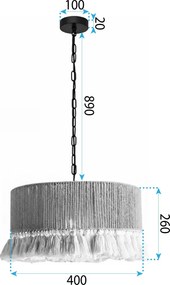 Toolight Toolight, stropné svietidlo 40cm, 1xE27, APP1735-1CP, čierna-hnedá, OSW-05121