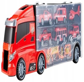 Nákladné hasičské auto s vozidlami kamión