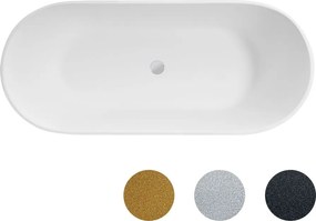 Besco Voľne stojaca vaňa z liateho mramoru Moya Glam 170x70 BESCO-Rozmery: 169x69,6, BESCO-Farba: Biela/grafit