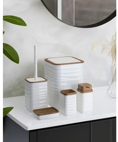 Kúpeľňový set WAVE 5 ks biela/hnedá