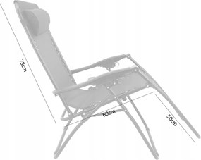 TRENDIE Záhradné ležadlo čierne