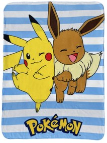 DETSKÁ FLEECOVÁ DEKA POKEMON 100X140 CM VZOROVANÁ