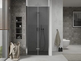 Mexen Lima, skladacie sprchové dvere do otvoru 80 x 190 cm, 6mm šedé sklo, chrómový profil, šedá, 856-080-000-01-40