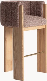 Barová stolička z dubového dreva a buklé Sernier