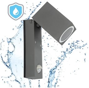 Vonkajšie nástenné svietidlo so senzorom QUAZAR 1xGU10/35W/230V IP44 šedá