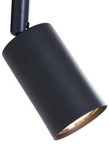 Moderné čierne nástenné svietidlo s USB-C, naklápacie - Rex