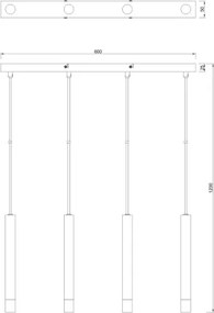 Zuma Line P241125804BL - Závesný luster VELIC na lankách 4xG9/5W/230V, čierny