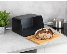 WENKO 54098100 - Chlebník KUBO 35x26,5 cm čierna/hnedá
