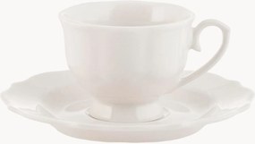 Porcelánové šálky na kávu's podšálkami Blanc, 6 ks